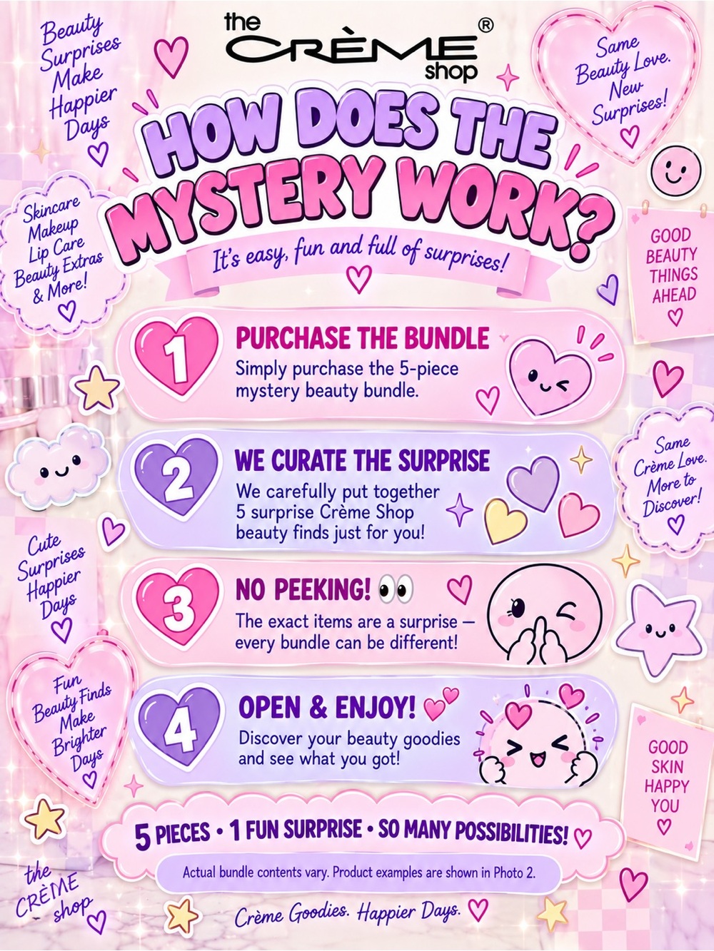 The Crème Shop 5-Piece Mystery Beauty Bundle | Skincare Makeup & More - Picture 3 of 4
